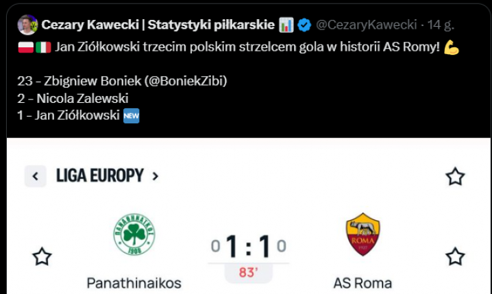 Tak Zbigniew Boniek SKOMENTOWAŁ PIERWSZEGO GOLA Ziółkowskiego w Romie xD